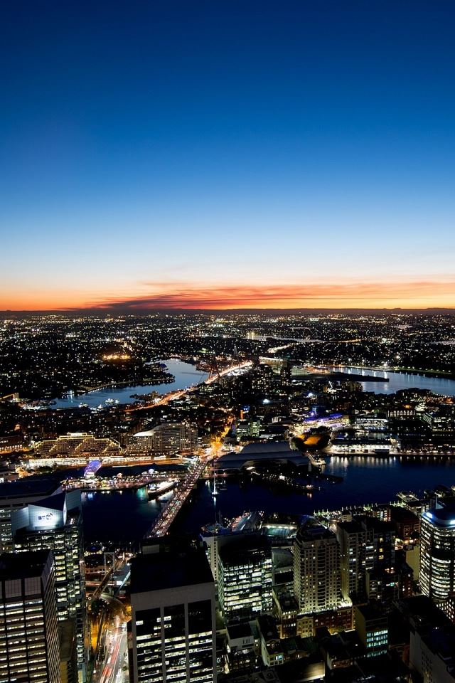 640x960 Sydney Night Lights - night iPhone 4s Wallpaper