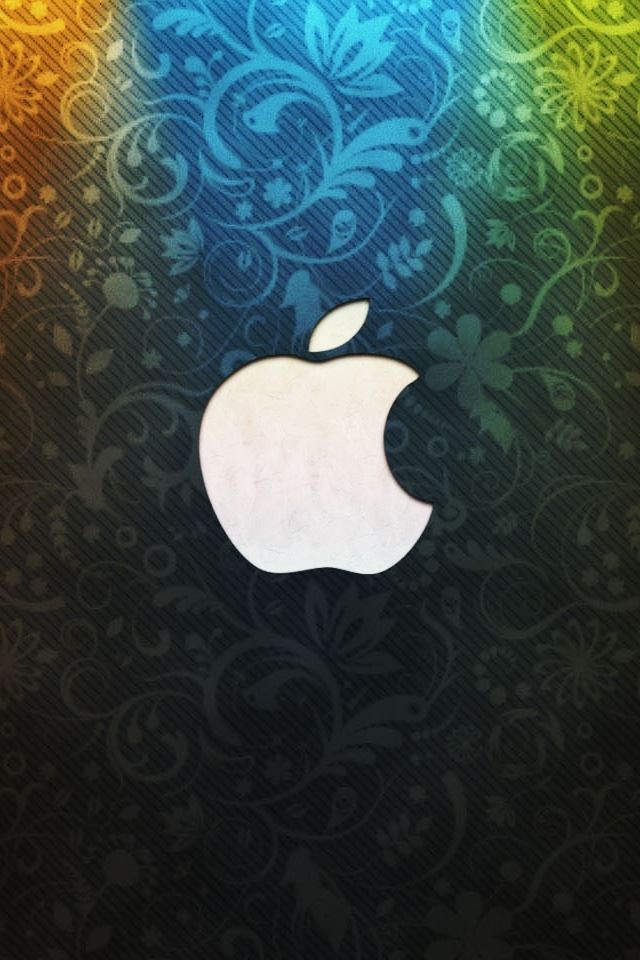 640x960 Beautiful Apple Logo Design - flower iPhone 4s Wallpaper