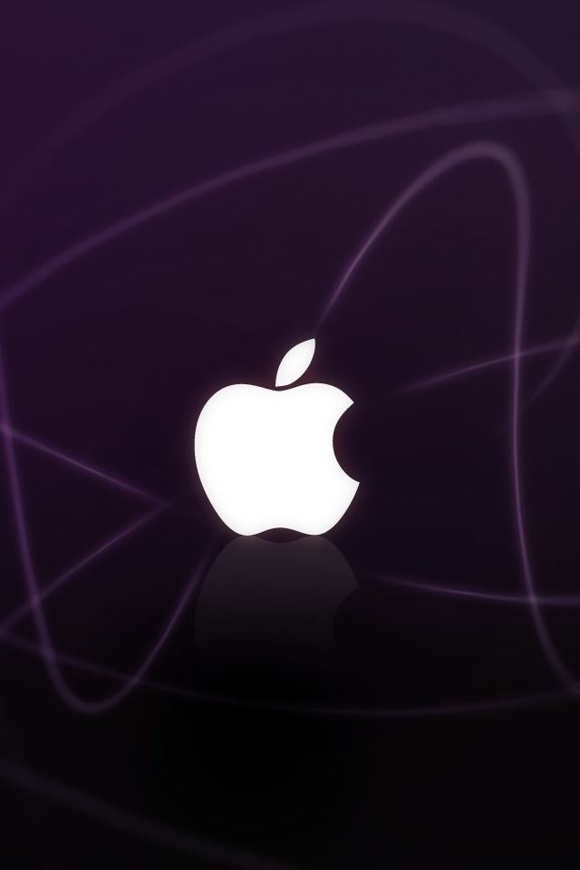 Apple Logo Purple Waves iPhone 4s Wallpapers Free Download