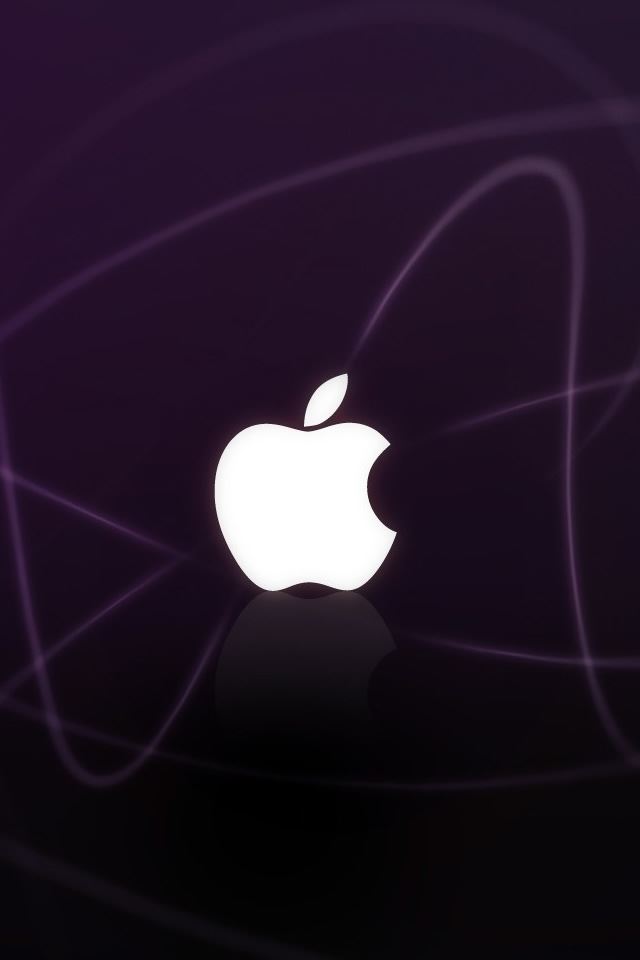 640x960 Apple Logo Purple Waves - apple iPhone 4s Wallpaper