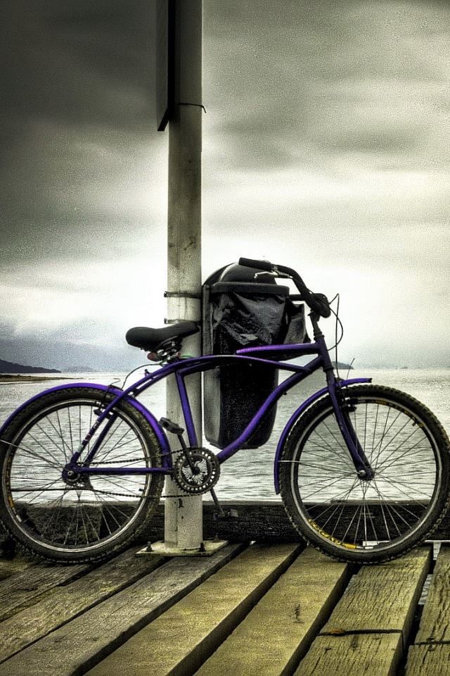640x960 Dock Bicycle  - black iPhone 4s Wallpaper