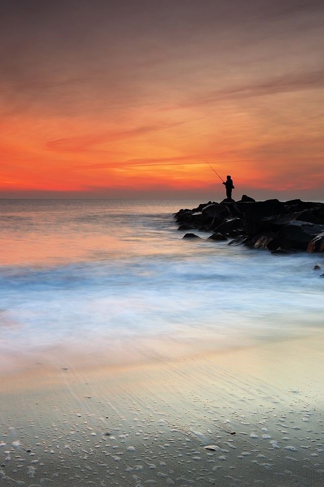 640x960 Seaside fishing - seaside iPhone 4s Wallpaper