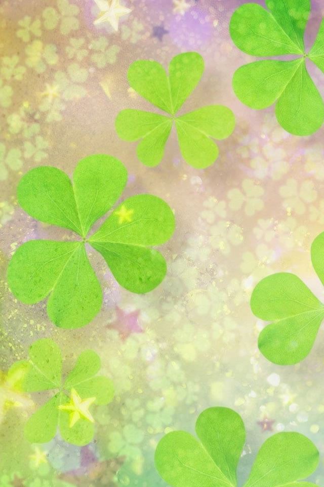 640x960 Clover Leaves 2 - leaves iPhone 4s Wallpaper