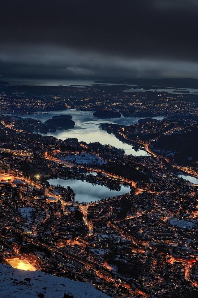 640x960 Bergen from Mt Ulriken - bergen iPhone 4s Wallpaper
