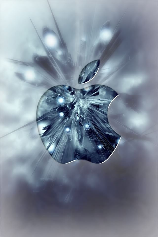 640x960 The water droplets apple close up - logo iPhone 4s Wallpaper