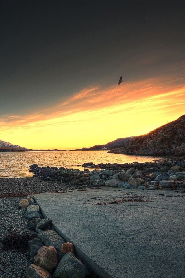 640x960 Sunset - orange iPhone 4s Wallpaper