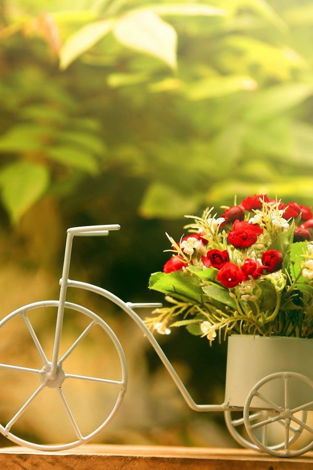 640x960 Bike Flowerpot - bike iPhone 4s Wallpaper
