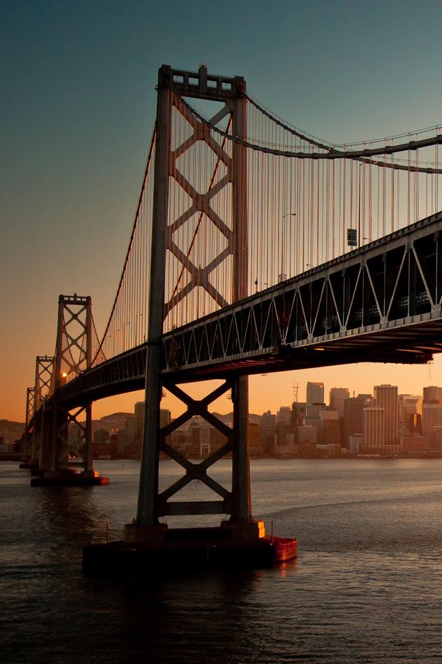 640x960 Downtown Bay Bridge Sa - downtown iPhone 4s Wallpaper