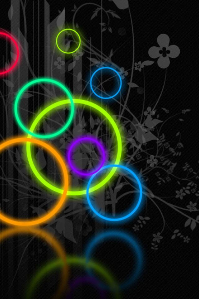 640x960 Colored circles - cyan iPhone 4s Wallpaper