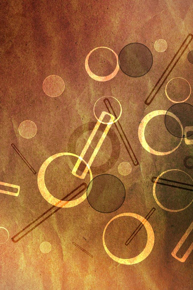 640x960 Circles and square on paper - cyan iPhone 4s Wallpaper
