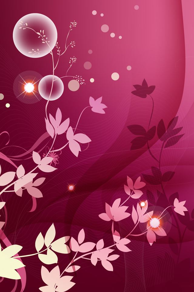 640x960 Pink Floral - leaf iPhone 4s Wallpaper