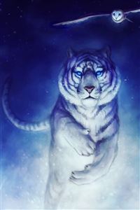 White Tiger Owl Art wallpaper