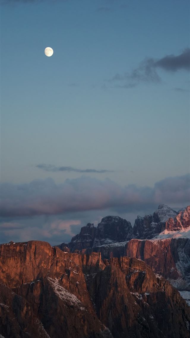 1080x1920 beautiful sky mountains - moon iPhone 8 Wallpaper