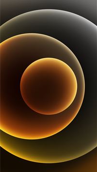 Colorful iPhone 12 Stock wallpaper Orbs Yellow Dark wallpaper