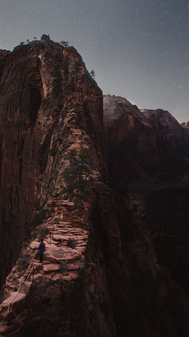 1080x1920 photo of brown mountain trail - star iPhone 8 Wallpaper