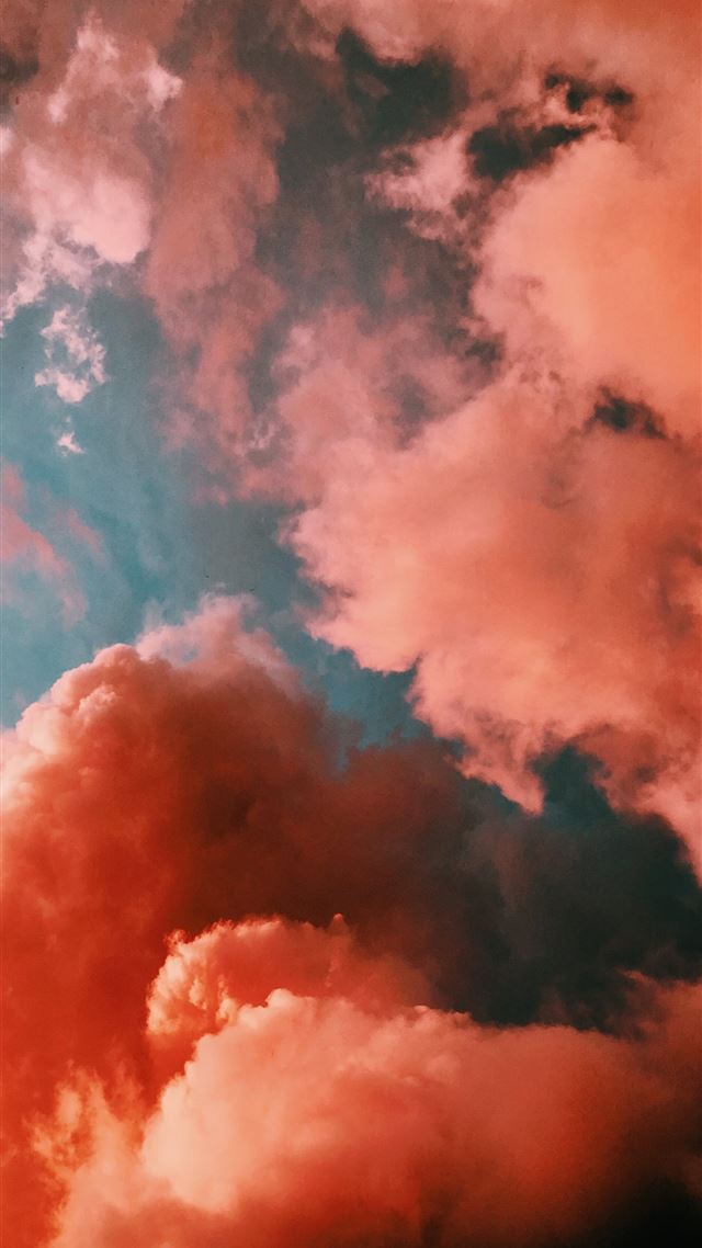 1080x1920 orange smoke on blue background - orange iPhone 8 Wallpaper