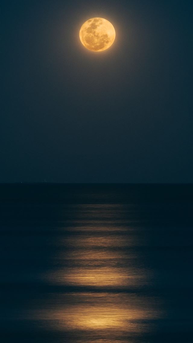 1080x1920 sea under full moon - night iPhone 8 Wallpaper
