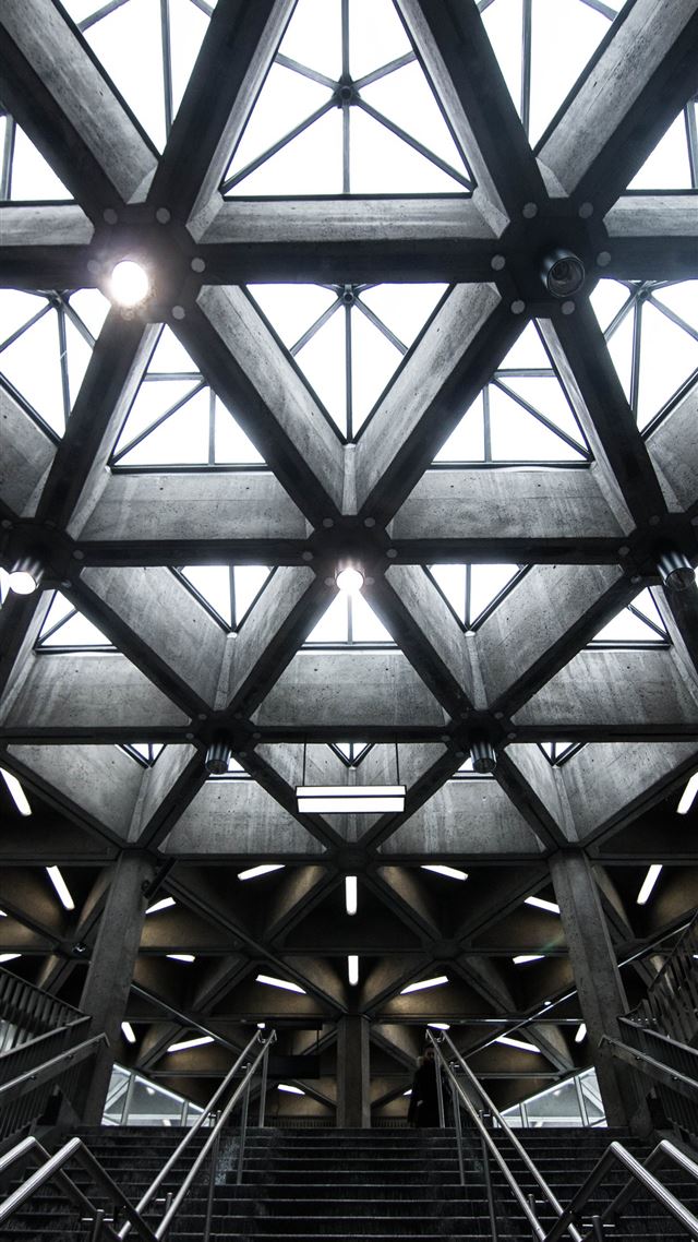 1080x1920 state of the art building interior - gray iPhone 8 Wallpaper