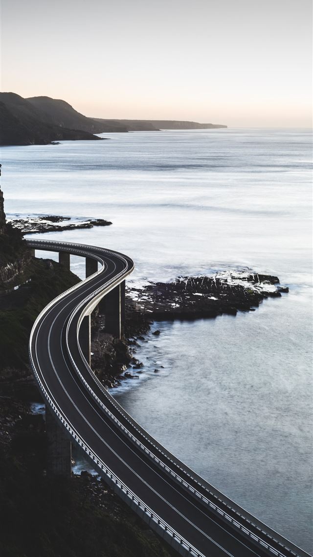 1080x1920 bird's eye view of curved road - water iPhone 8 Wallpaper