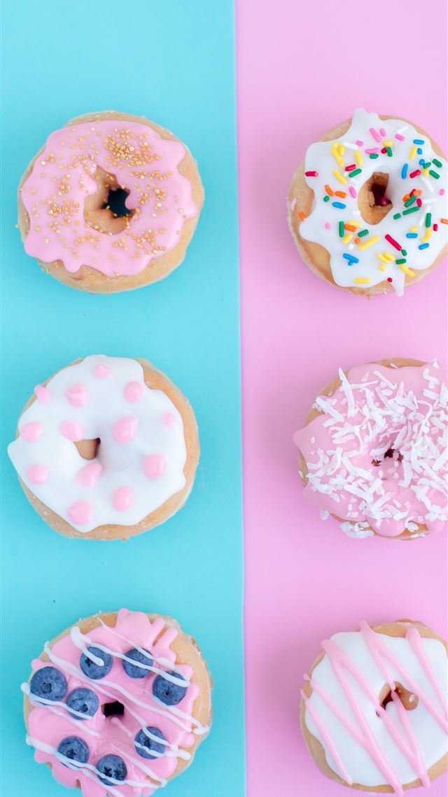 1080x1920 six assorted flavor doughnuts - color iPhone 8 Wallpaper