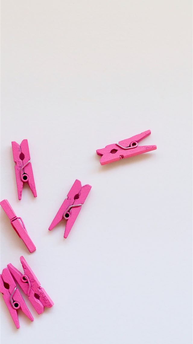 1080x1920 six pink clothes clips - color iPhone 8 Wallpaper