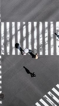 bird's eye view photography of people crossing str... wallpaper
