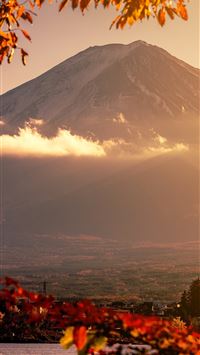 mount fuji volcano morning 5k wallpaper