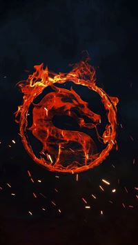 mortal kombat fire logo 4k wallpaper
