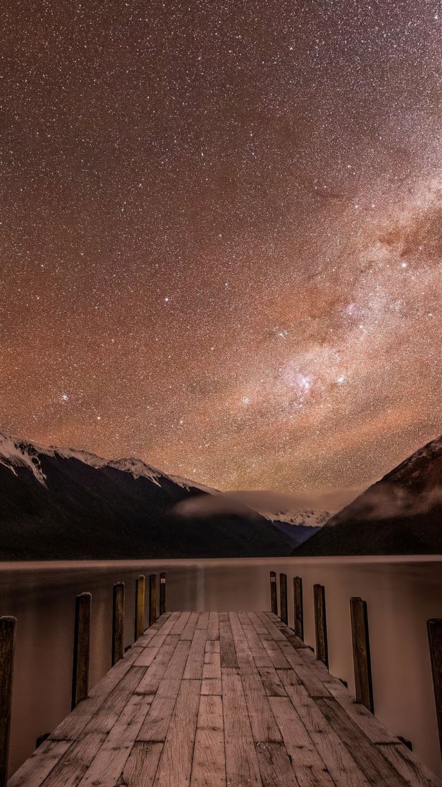 1080x1920 mountains relfection night stars 4k - mountains iPhone 8 Wallpaper
