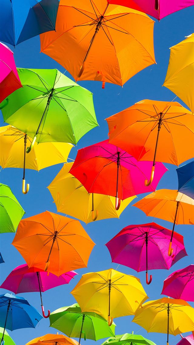 1080x1920 person taking photo of assorted color umbrellas - pensacola iPhone 8 Wallpaper