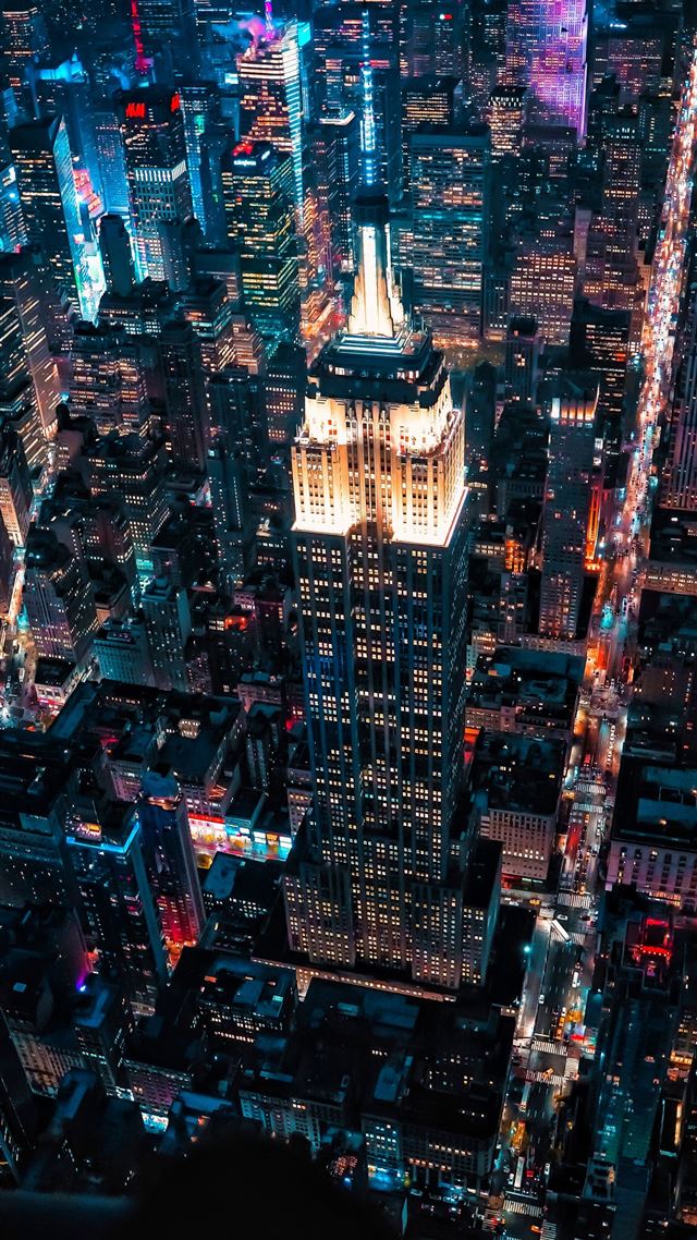 1080x1920 aerial view of city buildings during night time -  iPhone 8 Wallpaper