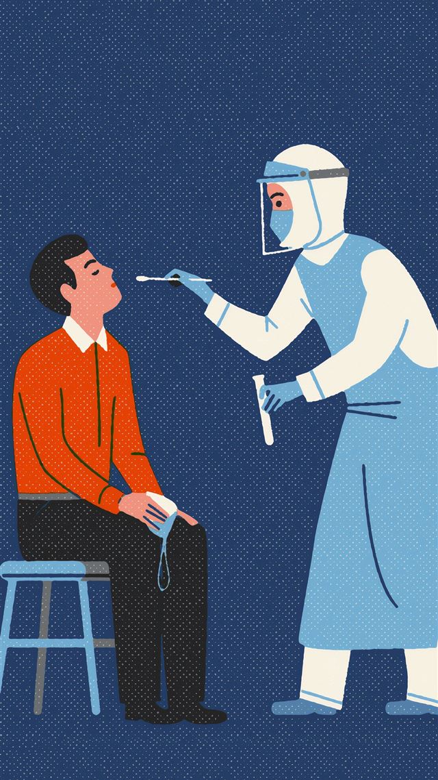 1080x1920 COVID 19 Swab Test - illustration iPhone 8 Wallpaper