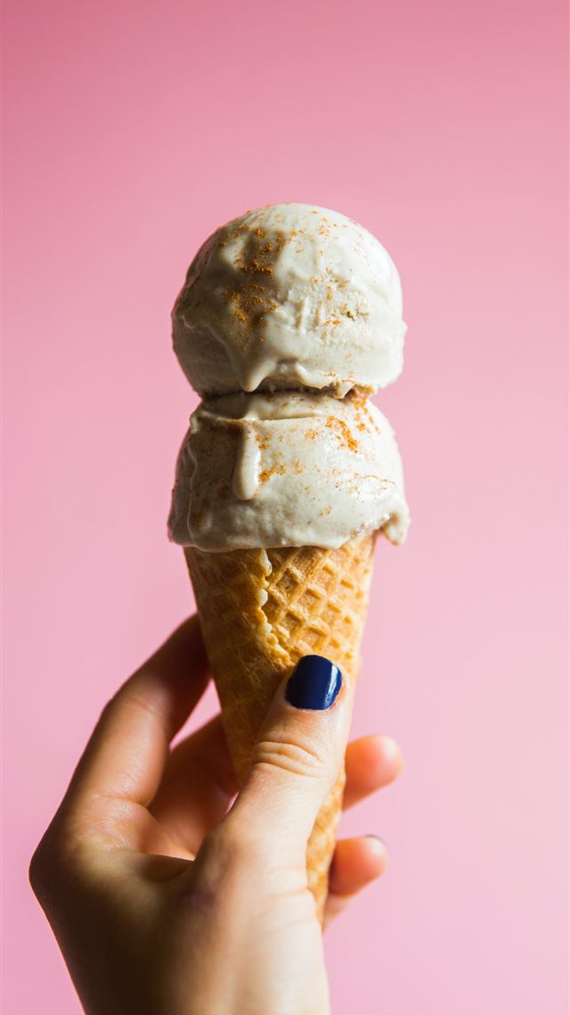1080x1920 person holding ice cream on cone - pink iPhone 8 Wallpaper