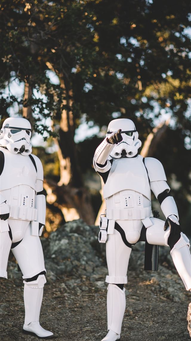 1080x1920 two Star Wars Stormtrooper action figures on gray ... - star iPhone 8 Wallpaper