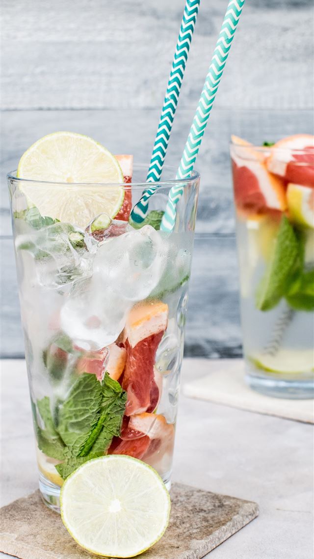 1080x1920 two filled drinking glasses with beverages - water iPhone 8 Wallpaper