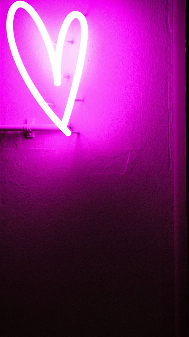 1080x1920 purple LED heart sign -  iPhone 8 Wallpaper