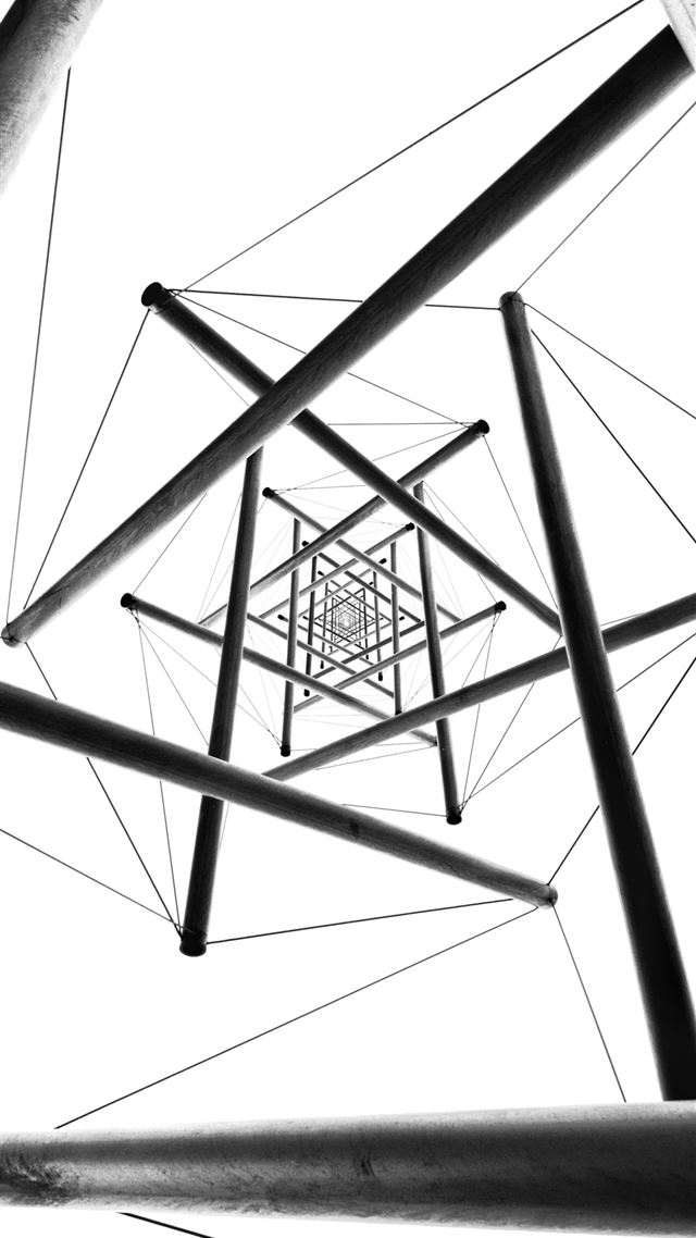 1284x2778 low angle photography of gray metal structure - black iPhone 8 Wallpaper