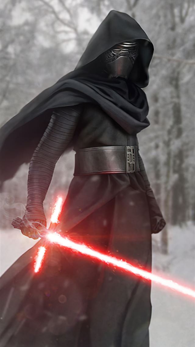 1284x2778 kylo ren in the woods 4k - digital art iPhone 8 Wallpaper