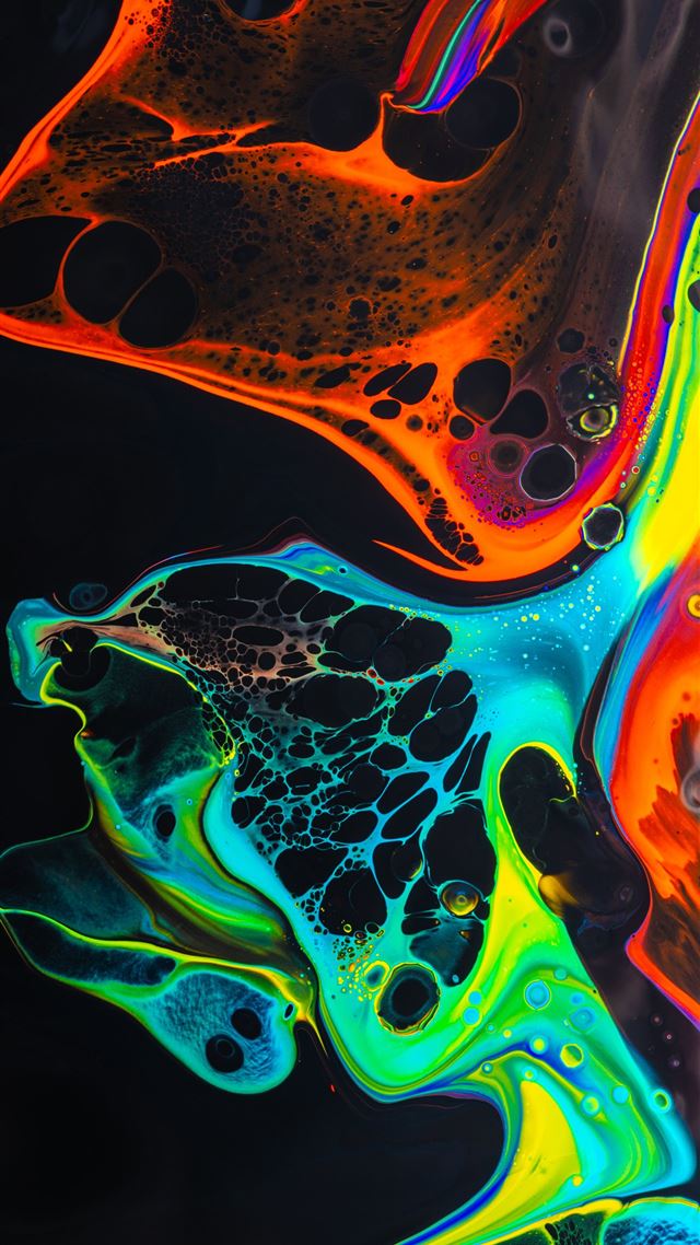 1284x2778 blue and orange abstract painting - art iPhone 8 Wallpaper