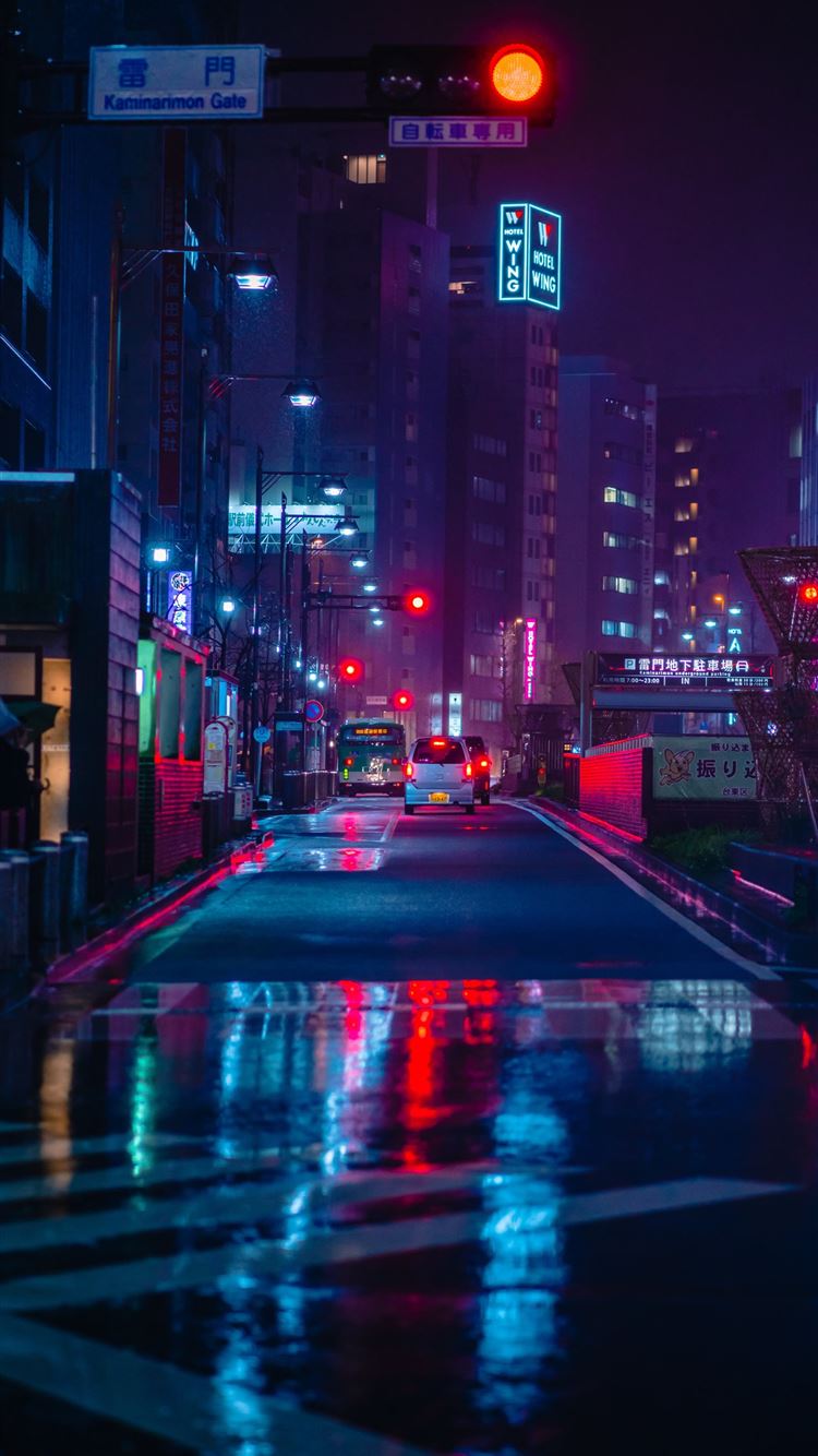 Tokyo by night near Asakusa iPhone 8 Wallpapers Free Download