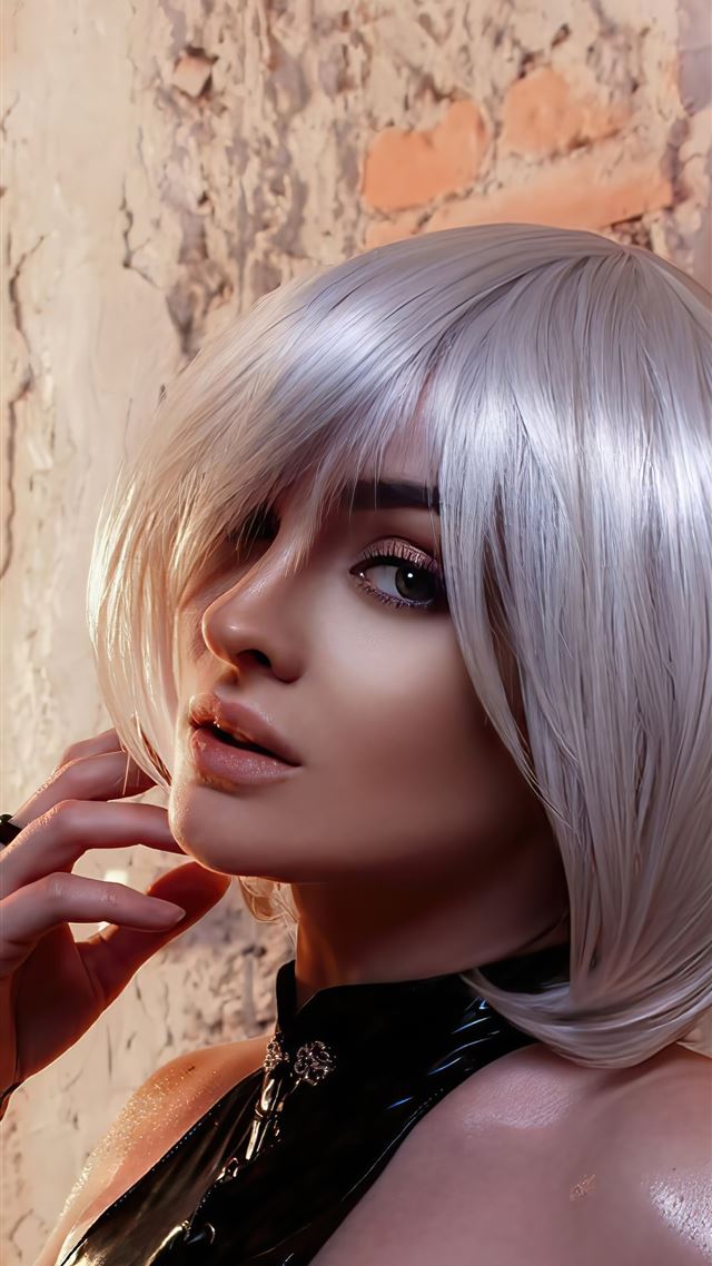 1284x2778 2b nier automata cosplay girl 4k - artstation iPhone 8 Wallpaper
