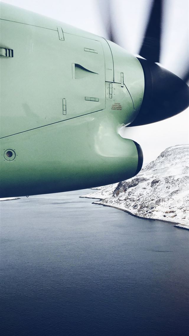 1284x2778 white plane flying over lake -  iPhone 8 Wallpaper