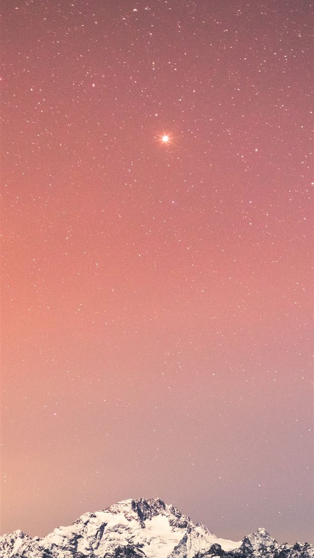 1284x2778 snow covered mountain under blue sky with stars du... - colors iPhone 8 Wallpaper