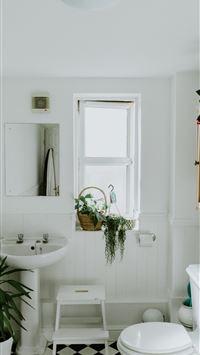 white ceramic pedestal sink wallpaper