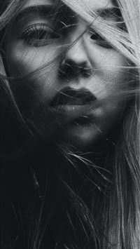 grayscale photography of woman's face wallpaper