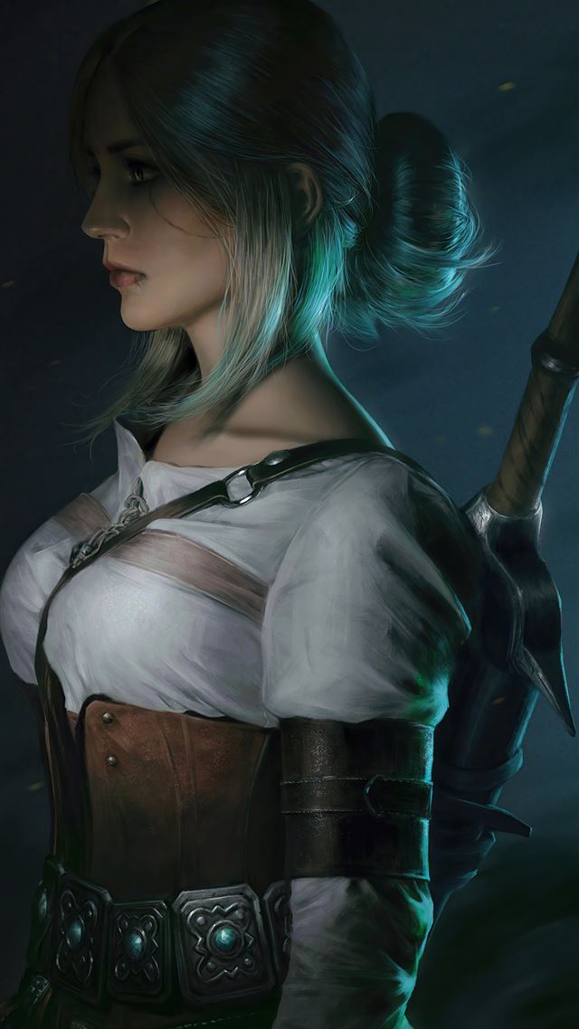 1284x2778 ciri warrior hunter fanart 5k -  iPhone 8 Wallpaper