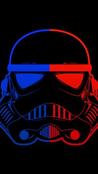 stormtrooper blue red mask minimal 8k wallpaper