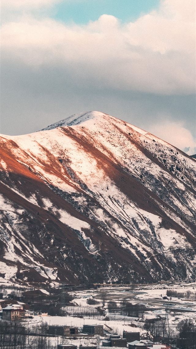 1080x1920 brown white mountains sky 5k -  iPhone 8 Wallpaper