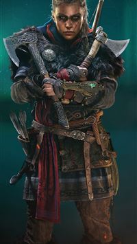 assassins creed valhalla female eivor axe 8k wallpaper