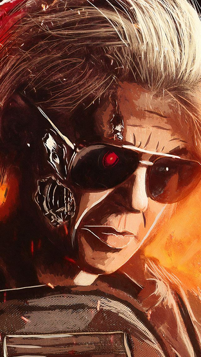 1080x1920 linda hamilton in terminator dark fate artwork - terminator 6 iPhone 8 Wallpaper